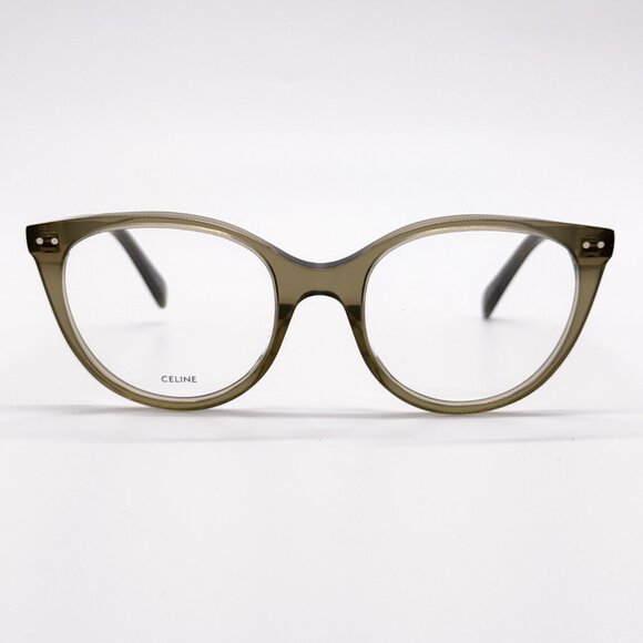 NEW CELINE CL50068I 093 WOMEN CAT EYE KHAKI EYEGLASSES CELINE - Picture 3 of 9